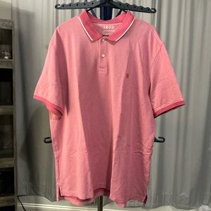 Izod Advantage Performance Pink Polo Shirt Short Sleeve Casual